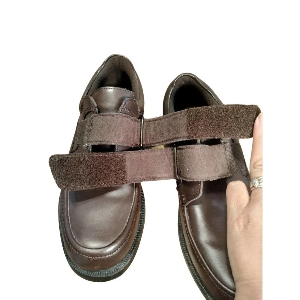 Dr. Scholl's brown casual oxford shoes hook & loop closure LIKE NEW Men size 10D
